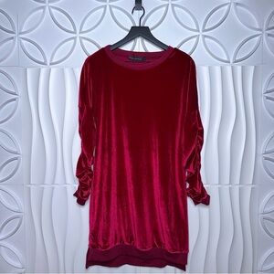 Auxo NWT Velvet Scrunch Sleeve Dress